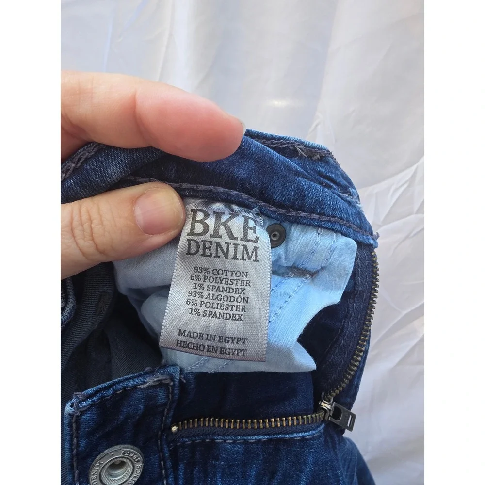 BKE Aiden Bootleg Jeans Boys 27R Dark Wash Stretch Denim Embroidered Pockets